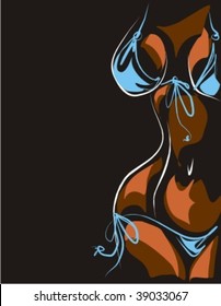 VECTOR The beautiful girl in bikini