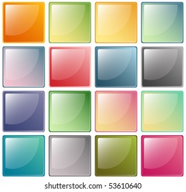 Vector Beautiful Glassy Icons Set