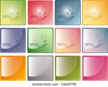 Vector Beautiful Glassy Icons Set
