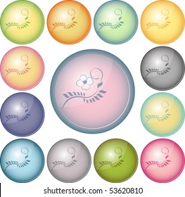 Vector Beautiful Glassy Icons Set