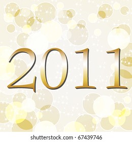 Vector beautiful gold bokeh New Year's Illustration