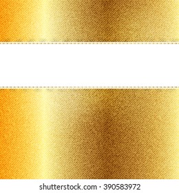 Vector Beautiful Gold Jeans texture. Template brochure design