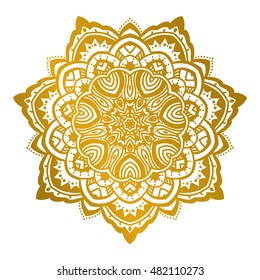 Vector Beautiful Gold Mandala. Vintage decorative element. Ethnic round ornament