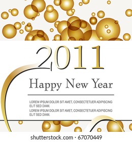 Vector beautiful gold New Year's Illustration