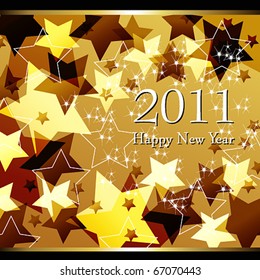Vector beautiful gold starry New Year's Illustration