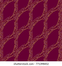 Vector beautiful golden glitter waves. Geometric pattern for different festive design.  Holiday Decorative Tinsel Element for Design
