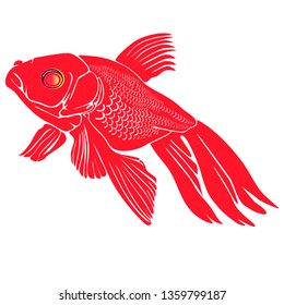 vector beautiful goldfish