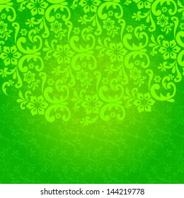 Vector beautiful green floral background illustration