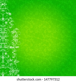 Vector beautiful green floral background illustration
