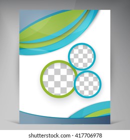 Vector Beautiful Green Flyer. Template flyers design. Business brochure and circles