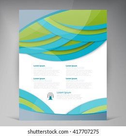 Vector Beautiful Green Flyer. Template flyers design. Business brochure 