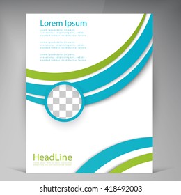 Vector Beautiful Green Flyer. Template flyers design. Business brochure