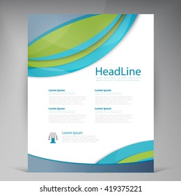 Vector Beautiful Green Flyer. Template flyers design. Business brochure 