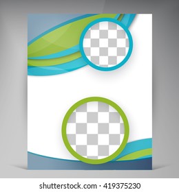 Vector Beautiful Green Flyer. Template flyers design. Business brochure and circles