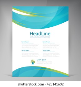 Vector Beautiful Green Flyer. Template flyers design. Business brochure