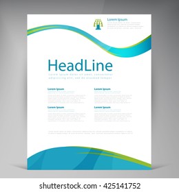 Vector Beautiful Green Flyer. Template flyers design. Business brochure