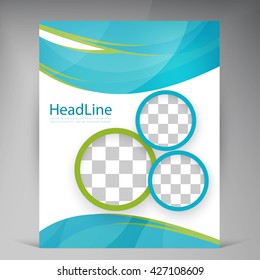 Vector Beautiful Green Flyer. Template flyers design. Business brochure circles
