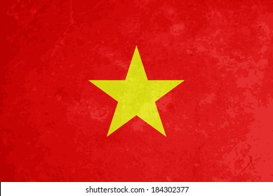vector beautiful grunge textured flag design of Vietnam. vector illustration