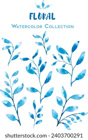 Vektor schöne handgezeichnete Aquarell-Aquarellsammlung mit floralem Wasser oder Set für Designs und Karten