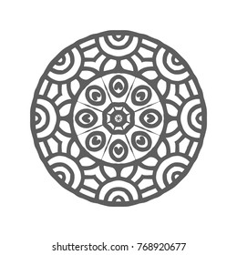 Vector Beautiful Hand drawn Mandala. Circle Abstract Object Isolated On White Background. Ethnic Decorative Element. Islam, Arabic, Indian, turkish, pakistan, chinese, ottoman motifs
