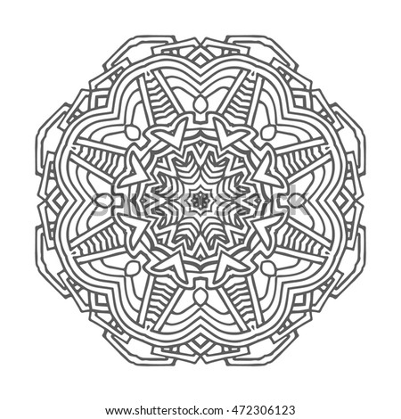 Vector Beautiful Hand drawn Mandala. Circle Abstract Object Isolated On White Background. Ethnic Decorative Element. Islam, Arabic, Indian, turkish, pakistan, chinese, ottoman motifs
