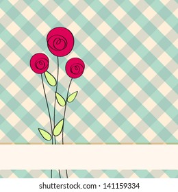 Vector beautiful hand drawn style vintage floral romantic background with roses