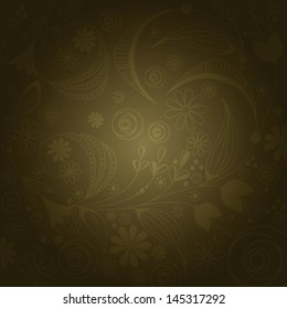 Vector beautiful hand drawn style abstract retro vintage floral background illustration