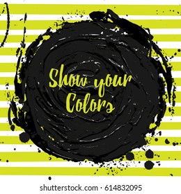 Vector beautiful hand-drawn acrylic splash and strokes background.
