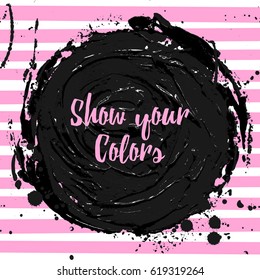 Vector beautiful hand-drawn acrylic splash and strokes background.