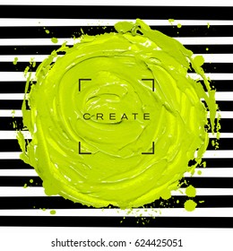 Vector beautiful hand-drawn acrylic splash and strokes background.