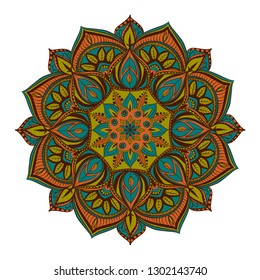 Vector Beautiful Handdrawn Mandala, Patterned Design Element