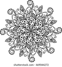 Vector Beautiful Handdrawn Mandala, Patterned Design Element