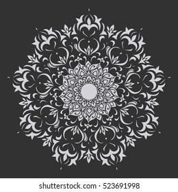 Vector Beautiful Handdrawn Mandala, Patterned Design Element