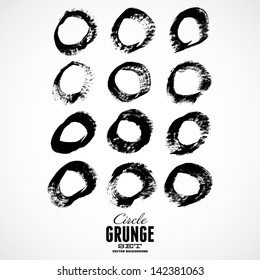 Vector beautiful handmade black strokes - backgrounds painted by brush