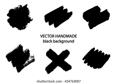 Vector beautiful handmade black strokes