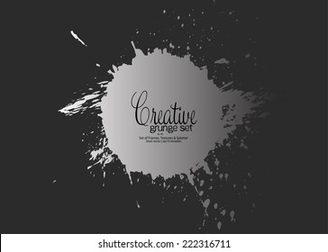 Vector beautiful handmade grunge black strokes - design template easy to edit