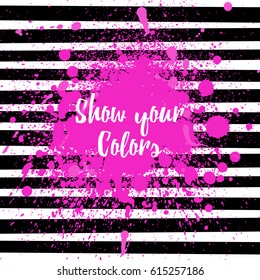 Vector beautiful handmade paint splash and strokes background.