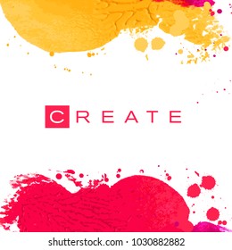 Vector beautiful handmade splash and strokes background.