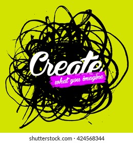 Vector beautiful handmade splash and strokes background.