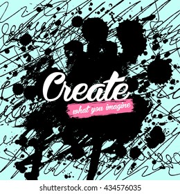 Vector beautiful handmade splash and strokes background.