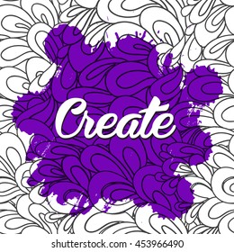 Vector beautiful handmade splash and strokes background.