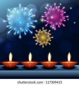 vector beautiful happy diwali background