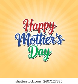 vector beautiful happy mothers day typography