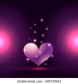 vector beautiful heart background with glow effect