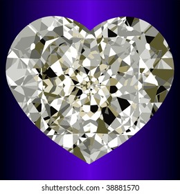 Vector Beautiful Heart Diamond