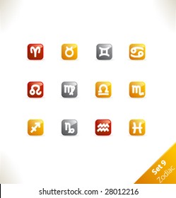 Vector beautiful icon set. Part 9 - Zodiac