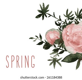 vector beautiful illustration of Hand Painted flower Wild 