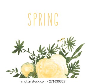 vector beautiful illustration of Hand Painted flower Wild 