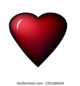 Vector beautiful illustration of red heart on transparent background