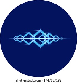 Vector beautiful illustration of SoundWave smart technology. Personal assistant or logo for voice recognition. Luminous sound track.